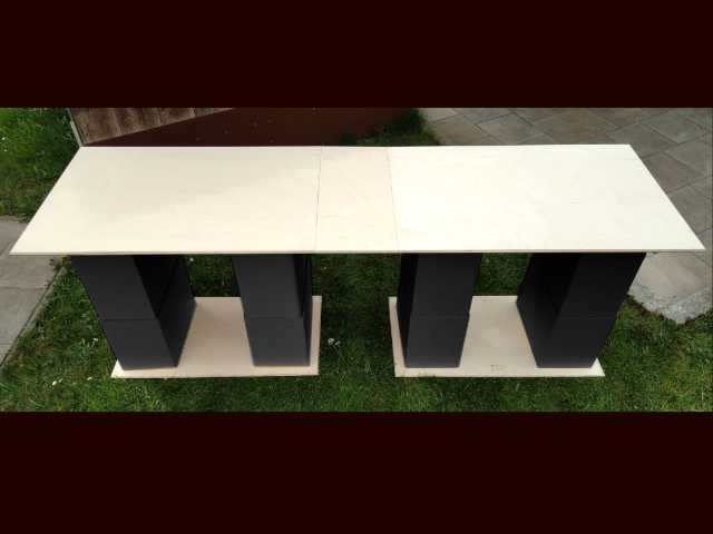 Tisch mit Verbindungselement kurze Seite Birke Fuß PP 640 480