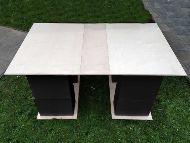 Tisch mit Verbindungselement lange Seite Birke Fuß PP 640 480